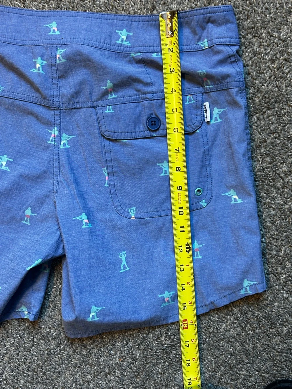 Chubbies Toy Soldier Print Swim Trunks Shorts Blue Size 32 Stretch Beach